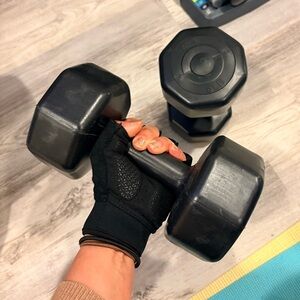 1 pc x 10LB Black plastic shell rubber free Dumbbell weight training